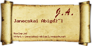 Janecskai Abigél névjegykártya